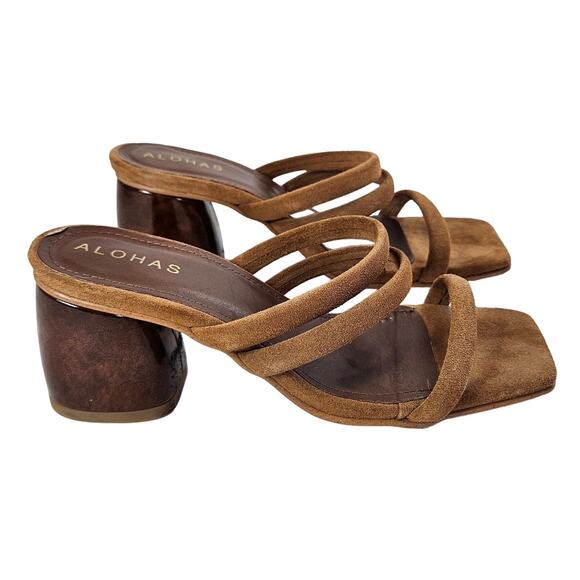 ALOHAS Shoes - Alohas Indiana Brown Suede Sandals Women's EUR 36 Minimalist Neutral Casual